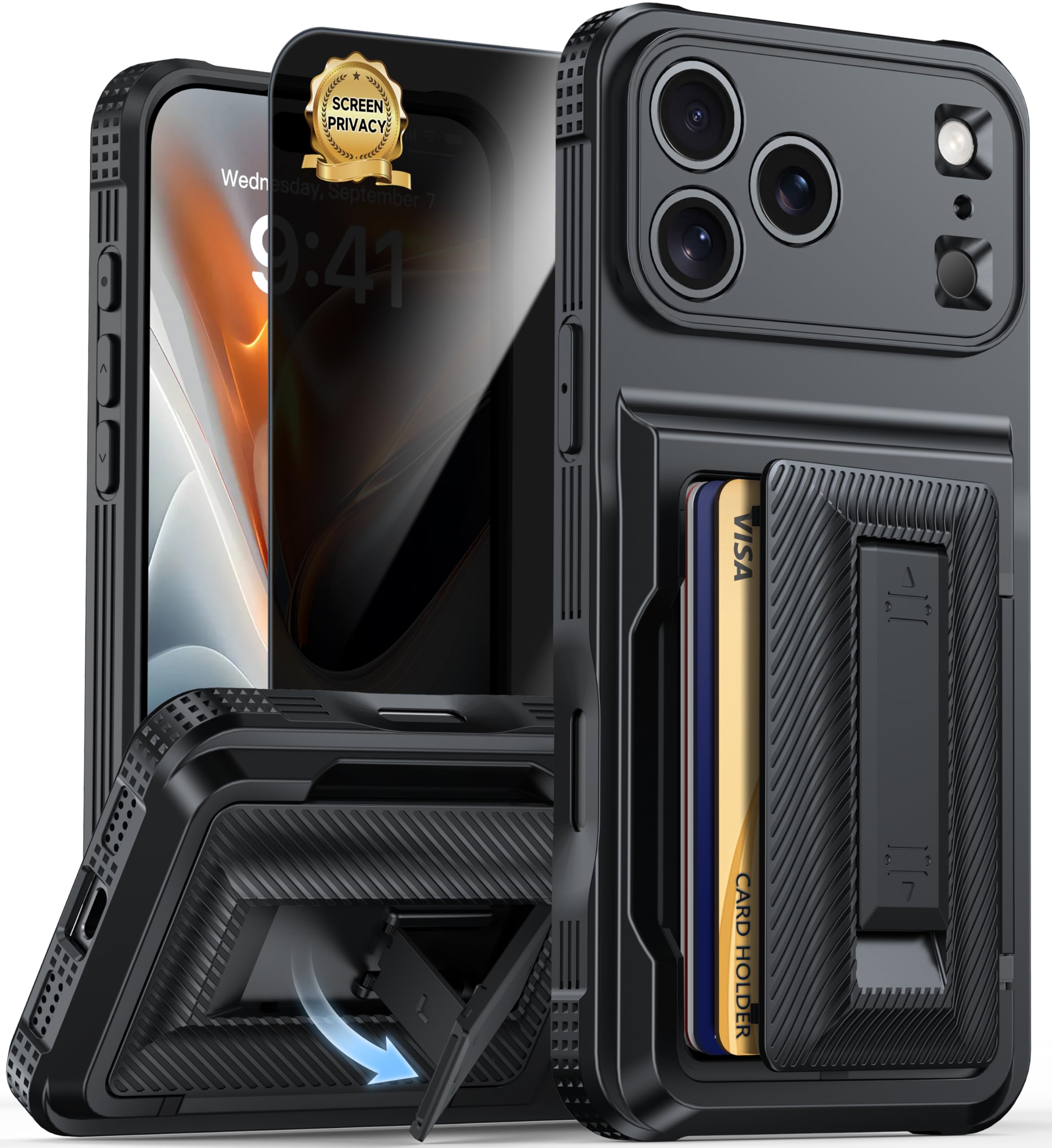 Amazon.com: for iPhone 17 Pro Max Case Wallet with Card Holder (4